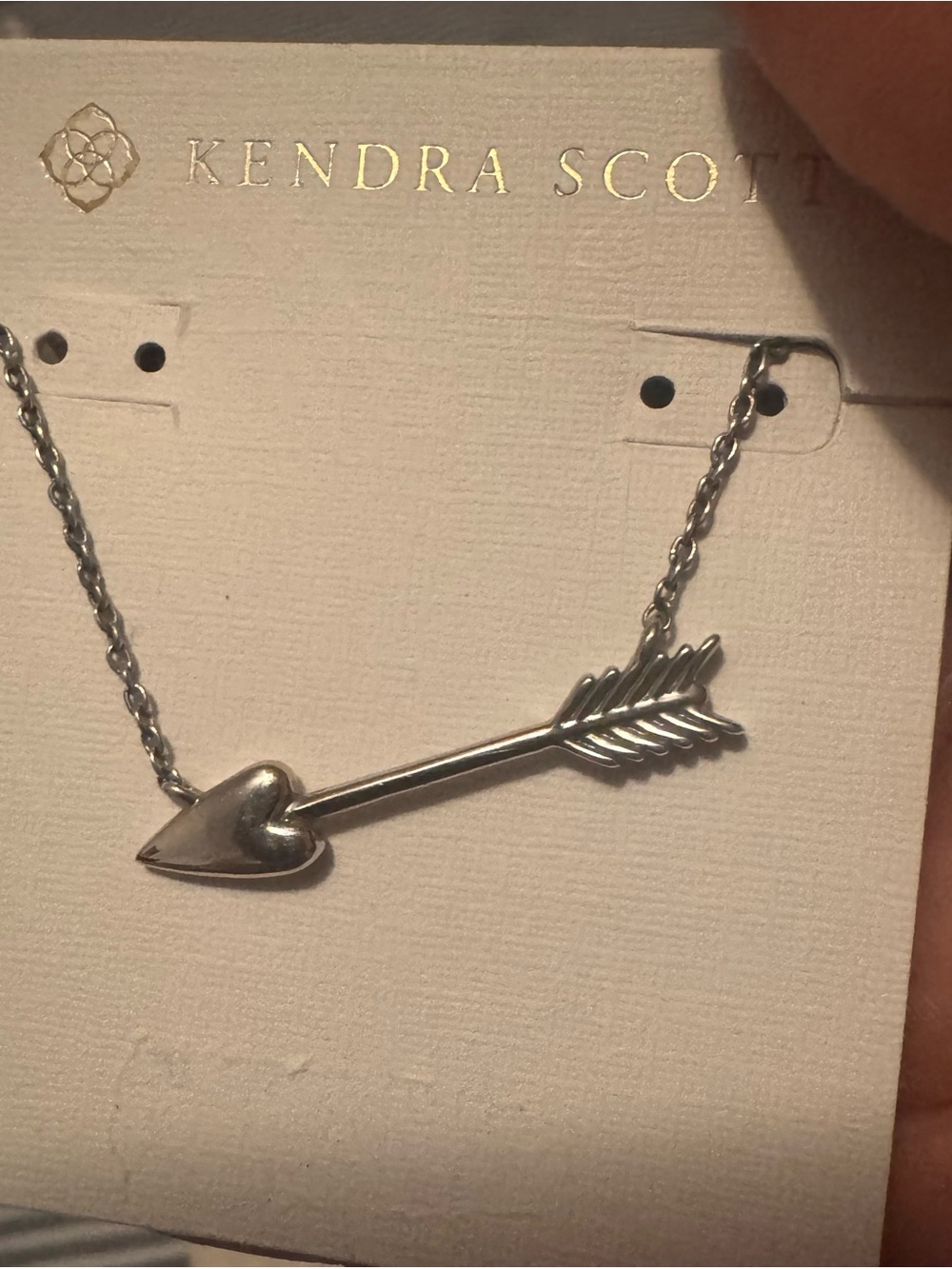 Kendra Scott Silver Arrow Heart Pendant Necklace